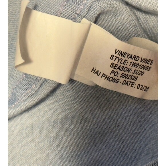 Vineyard Vines Slim Fit Whale Shirt Mens Size L Blue Short Sleeve Button Up - Picture 8 of 9